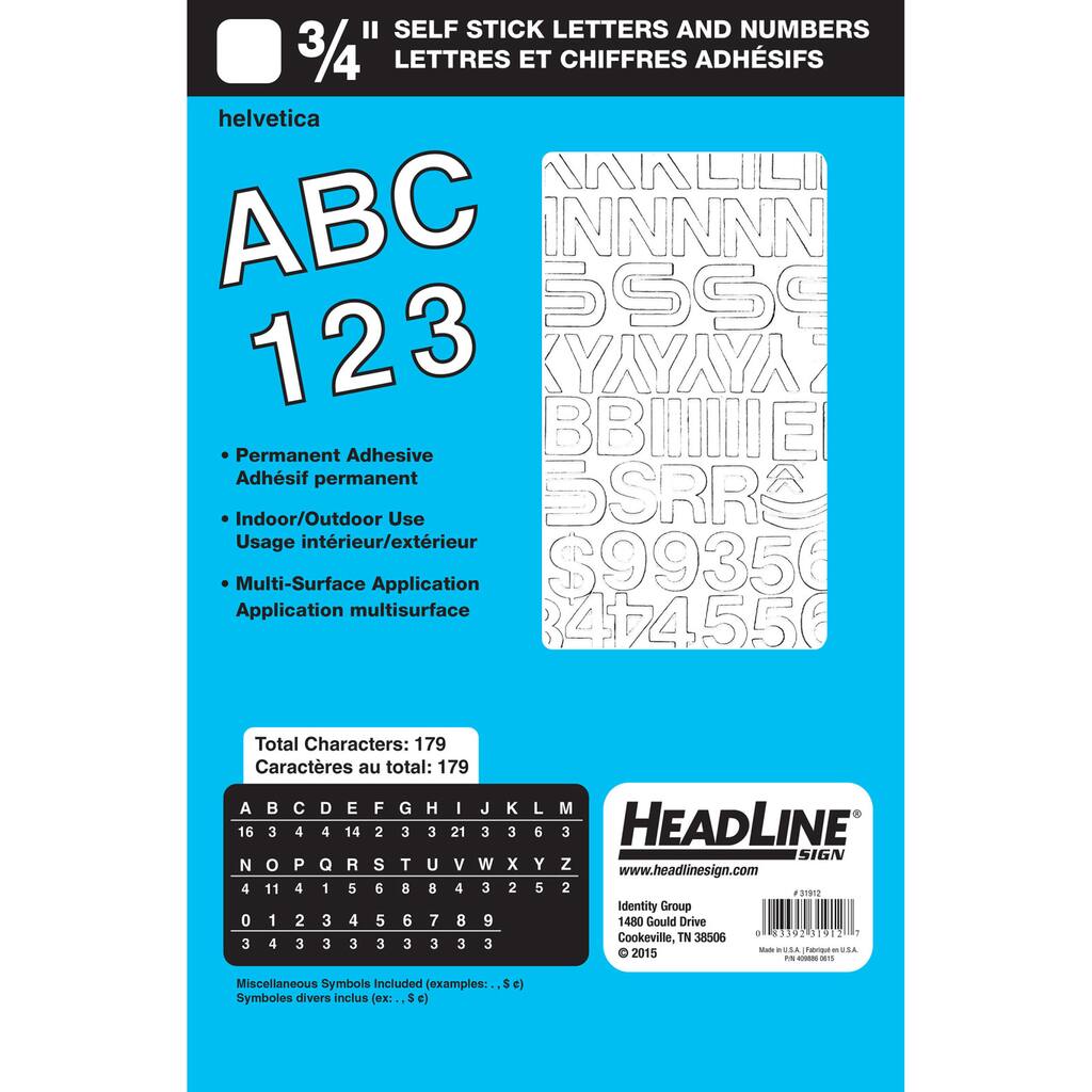 Headline Sign® White Helvetica Letters & Numbers Vinyl Stickers, 3/4'' Michaels